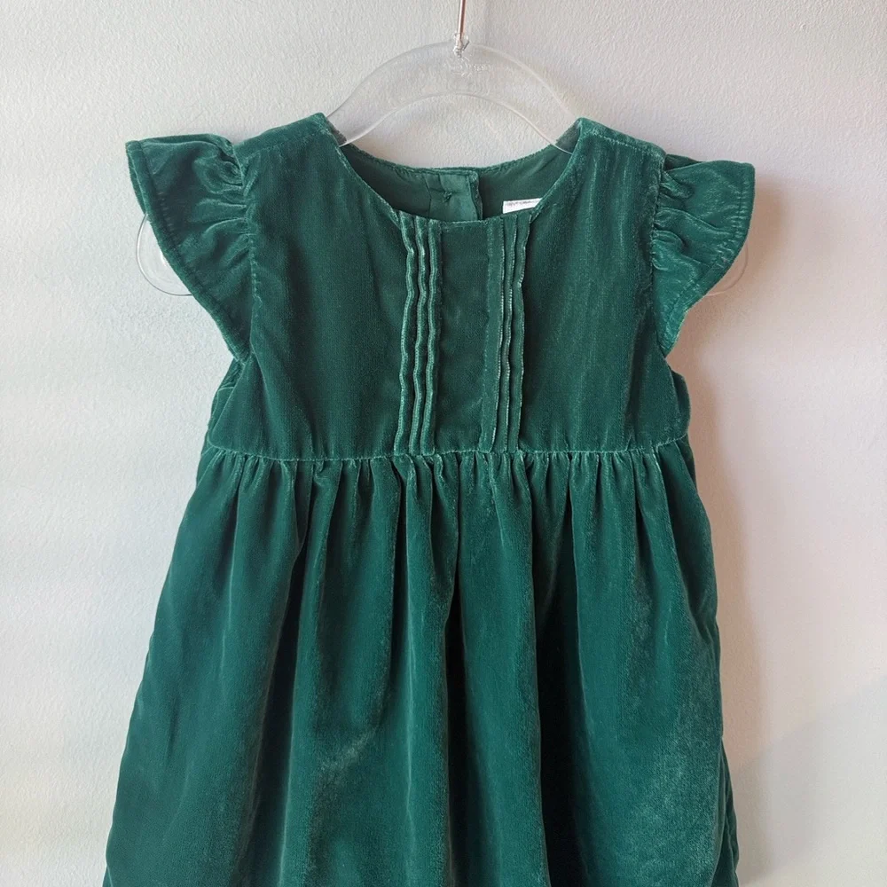 Gymboree Baby Girls Green Velvet Holiday Dress NWT